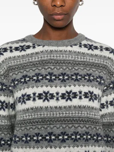 Dunst Wool Blend Crewneck Jumper In Gray