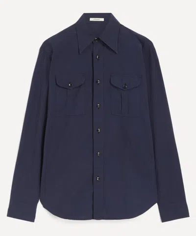Husbands Chest-pocket Button-up Shirt In Blue
