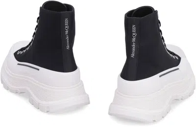 Alexander Mcqueen Black Canvas Tread Slick Sneakers
