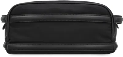Alexander Mcqueen Black Fabric Beauty Case In Brown