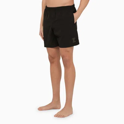 Alexander Mcqueen Black Nylon Swimming Shorts In Black