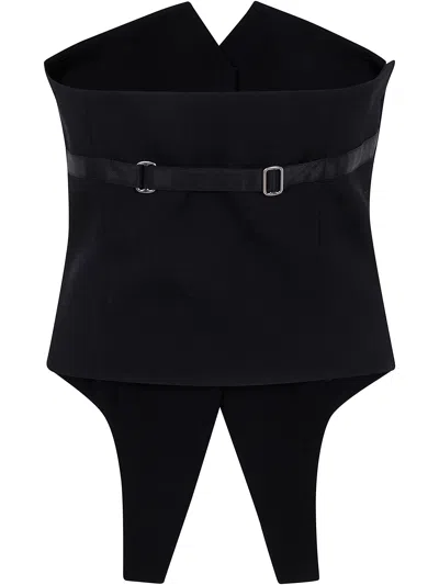 Alexander Wang Deconstructed Strapless Vest Top In Black