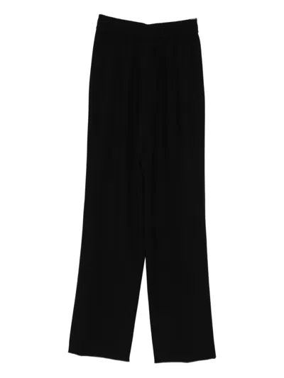 Emporio Armani High-rise Wide-leg Crepe Pants In Multi