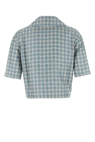 Amiri Printed Silk Shirt In Blue