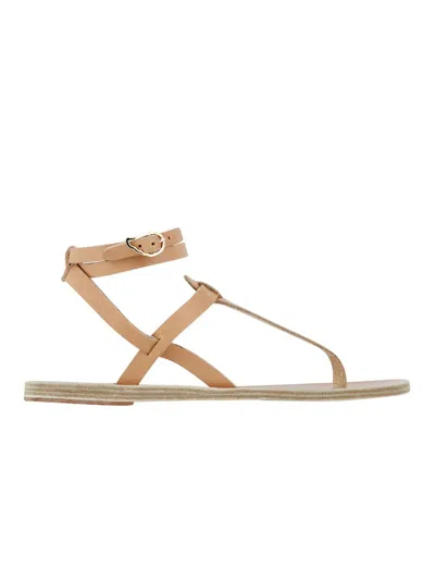 Ancient Greek Sandals Estia Woman Flat Sandals In Neutral