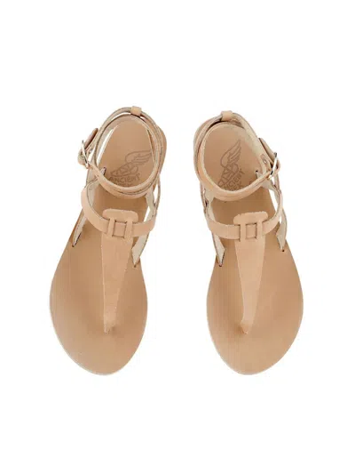 Ancient Greek Sandals Estia Woman Flat Sandals In Neutral