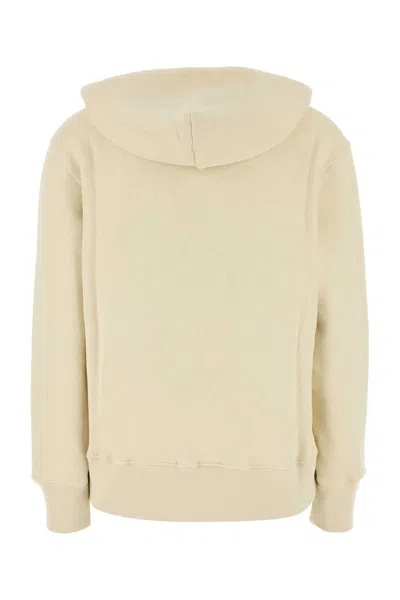 Autry Relaxed-fit Cream Hoodie With Adjustable Drawstring Hood In Neutral