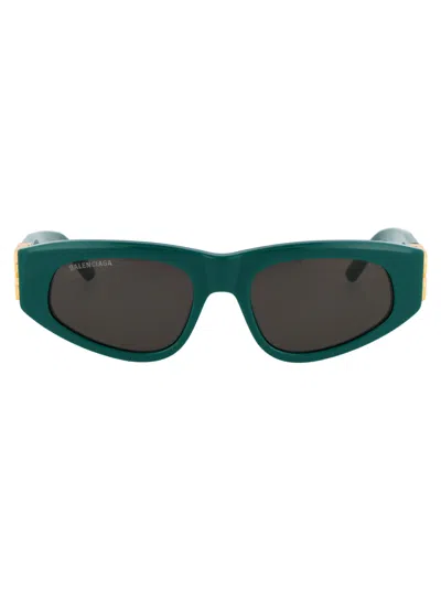 Balenciaga Acetate Green Sunglasses In Green
