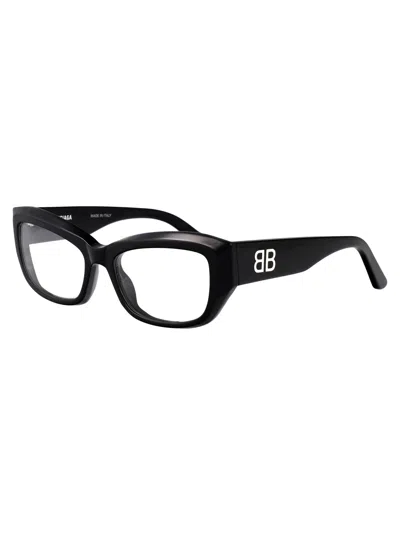 Balenciaga Black Acetate Optical Glasses In Brown