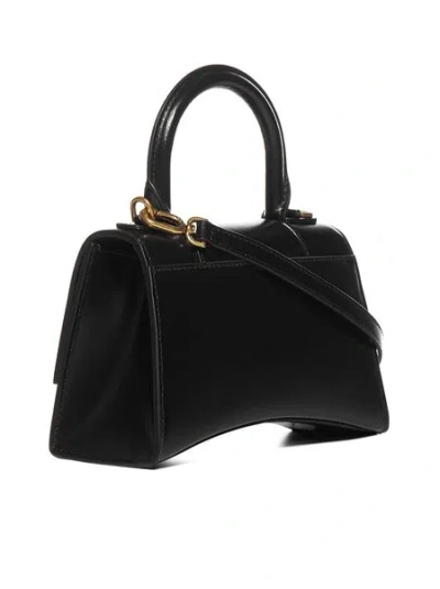 Balenciaga Hourglass Xs Top Handle Bag In Patent Leather In Black