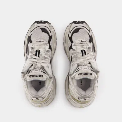 Balenciaga Runner Sneakers With Mesh Panels And Rubber Sole In Gray