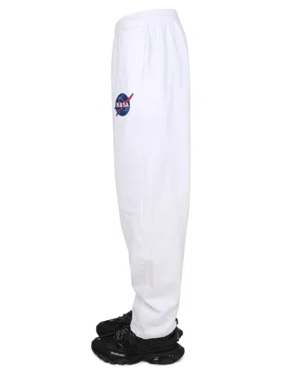 Balenciaga Pantalone Jogger Con Patch In White