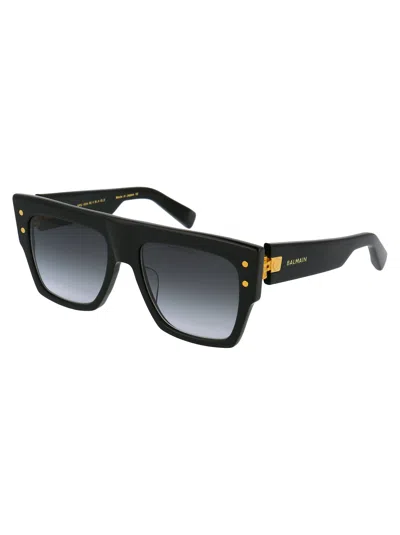 Balmain Blck Acetate Sunglasses