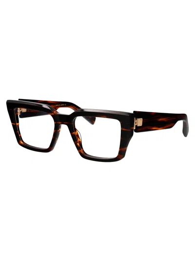 Balmain Brn Acetate Optical Glasses In Brown
