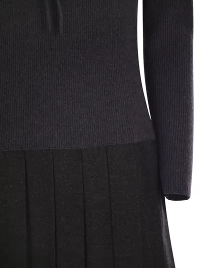 Fabiana Filippi Pleated Hooded Midi Dress In Black