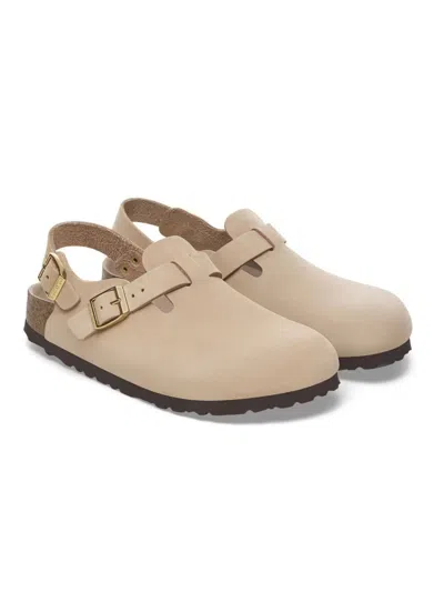 Birkenstock Taupe Suede Tokyo Slipper In Neutrals