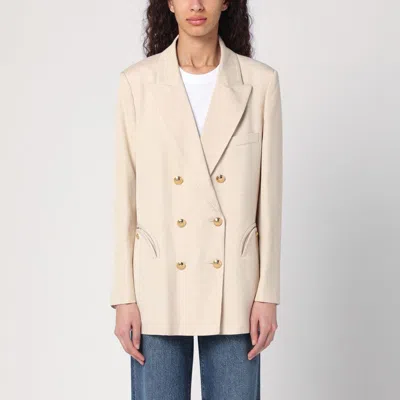Blazé Milano Everynight Ivory Double-breasted Jacket In Neutral