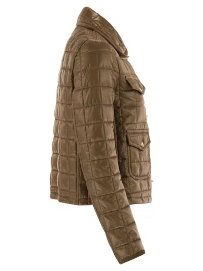 Fay Women 3 Hooks In Technical Checkered Fabric In Brown