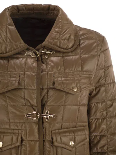 Fay Women 3 Hooks In Technical Checkered Fabric In Brown