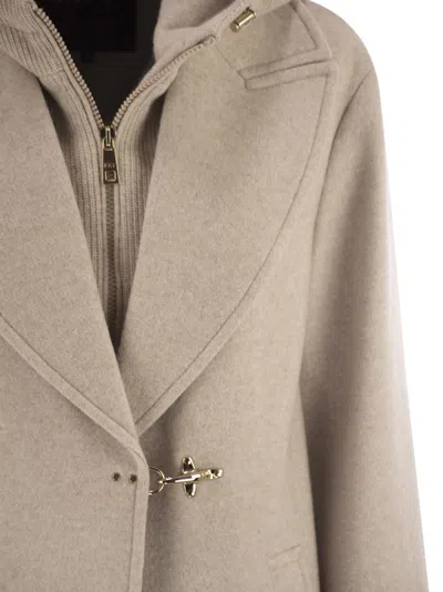 Fay Double Front Wool Jersey Coat