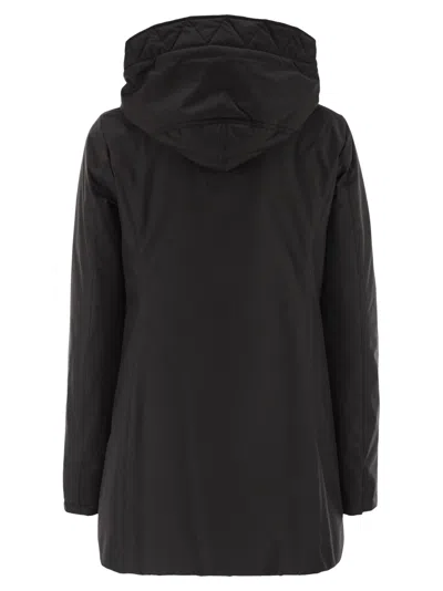 Fay Double-breasted Toggle Coat With Detachable Front Panel In Black