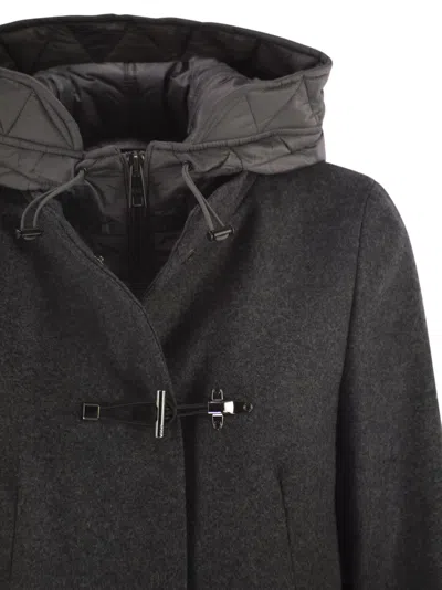 Fay Toggle Wool-blend Coat In Gray