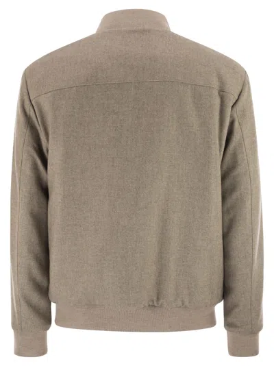 Fay Men Virgin Wool Bomber Jacket In Gray