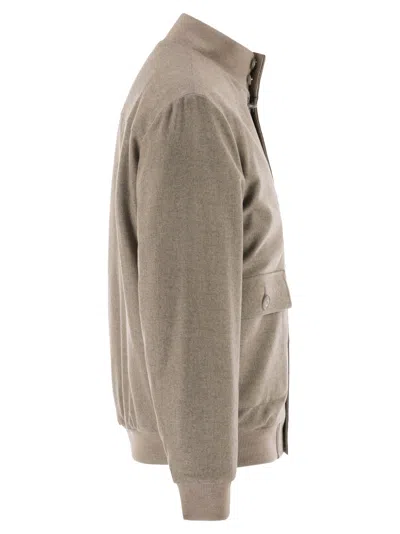 Fay Men Virgin Wool Bomber Jacket In Gray