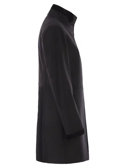 Fay Short Tailored Coat With Metal Toggle Closures In Black