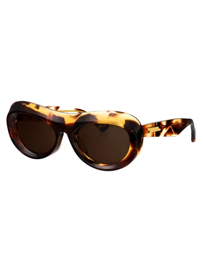 Bottega Veneta Acetate Havana Sunglasses In Brown