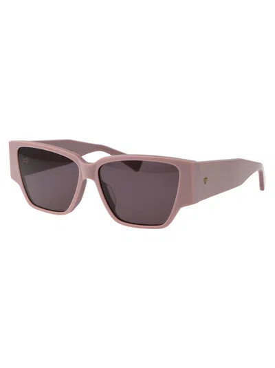 Bottega Veneta Acetate Pink Sunglasses In Brown