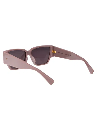 Bottega Veneta Acetate Pink Sunglasses In Brown