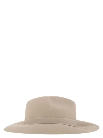 Fay Refined Wide-brimmed Wool Felt Hat In Brown