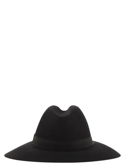 Fay Wide-brimmed Fedora Hat In Black