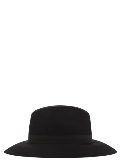 Fay Wide-brimmed Fedora Hat In Black