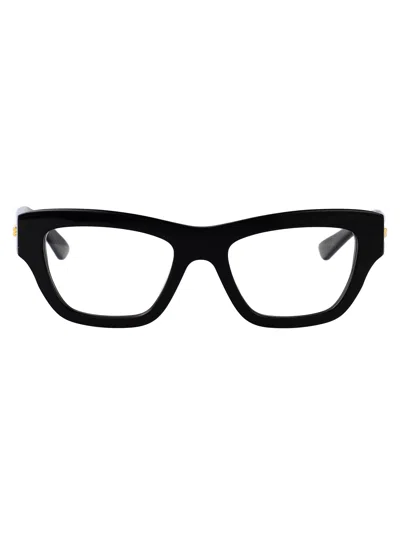 Bottega Veneta Bv1360o Glasses In Black-black-transparent