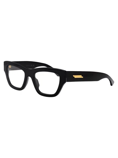 Bottega Veneta Bv1360o Glasses In Black-black-transparent
