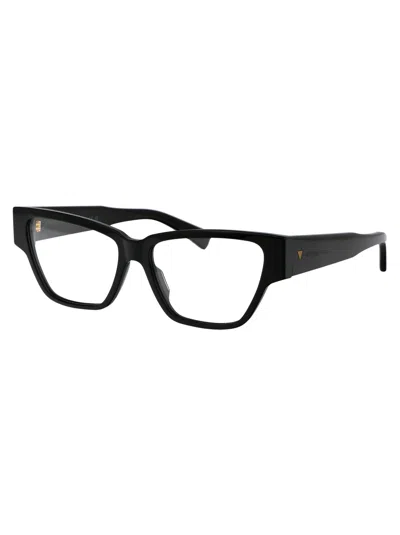 Bottega Veneta Bv1288o Glasses In 001 Black Black Transparent