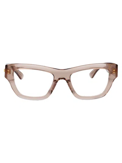 Bottega Veneta Bv1360o Glasses In Brown-brown-transparent