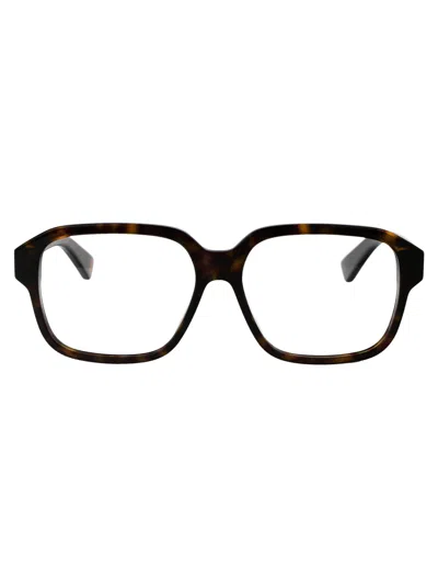 Bottega Veneta Havana Acetate Optical Glasses In Brown