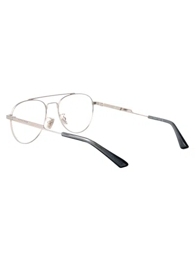 Bottega Veneta Silver Metal Optical Glasses In Metallic