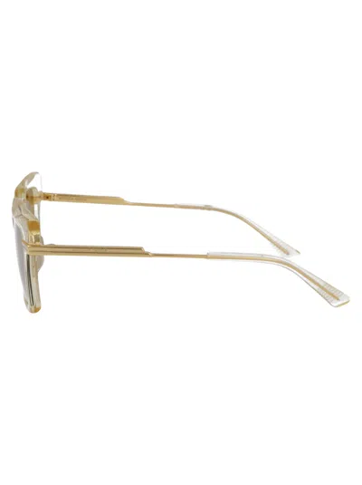 Bottega Veneta Yellow Acetate Sunglasses In Transparent