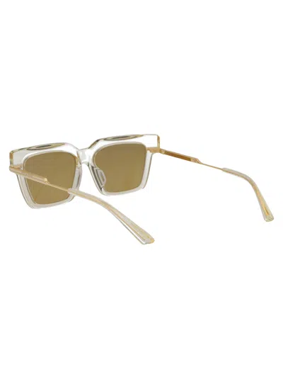 Bottega Veneta Yellow Acetate Sunglasses In Transparent