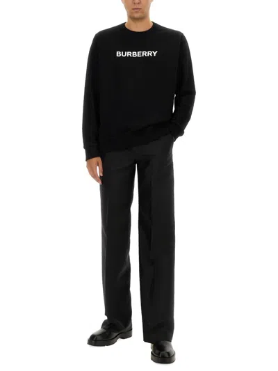 Burberry Burlow Logo Cotton Jersey Sweatshirt In Black