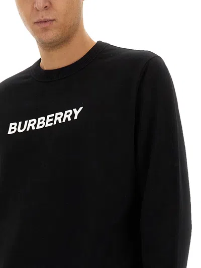 Burberry Burlow Logo Cotton Jersey Sweatshirt In Black