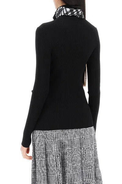 Burberry Black Viscose Blend Sweater In Black