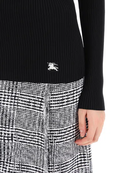 Burberry Black Viscose Blend Sweater In Black