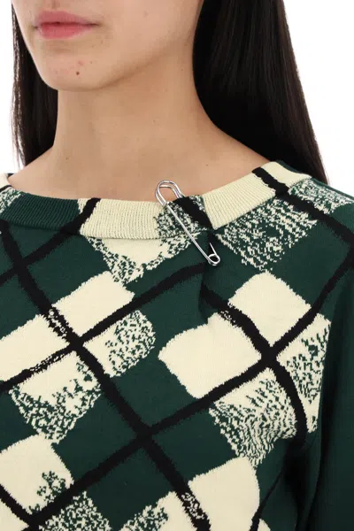 Burberry Woman Sweater Dark Green Size M Cotton