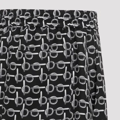 Burberry All Over Print Bermuda Shorts In Black