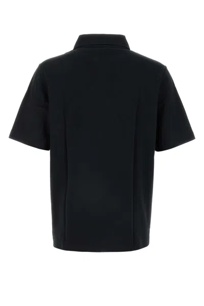 Burberry Logo Patch Cotton Polo Shirt In Black